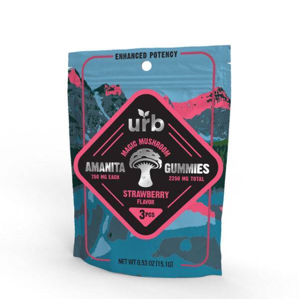 URB MAGIC MUSHROOM AMANITA GUMMIES 2250MG (750MG PER GUMMY) 3PC/PK - STRAWBERRY